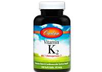 Vitamin K2 Mk 7 (menaquinone 7) 45 Mcg (180 Soft Gels)   Carlson Labs