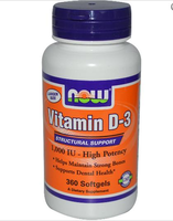 Vitamine D3, Hoge Dosering, 1000 Ie (360 Softgels)   Now Foods