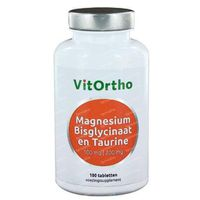 Vitortho Magnesium Bisglycinaat 100 Mg En Taurine 200 Mg 100 Tabletten