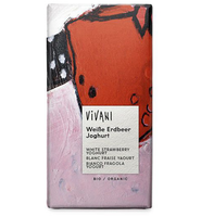 Vivani Chocolade Wit Aardbei Yoghurt (80g)