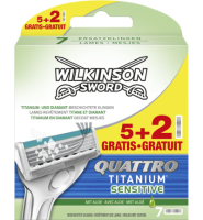 7stuks Wilkinson Sword Quattro Titanium Sensitive Scheermesjes