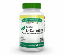 Acetyl L Carnitine 500mg (non Gmo) (200 Vegicaps)   Health Thru Nutrition
