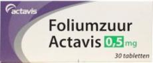Actavis Foliumzuur 0.5mg Actavis Uad 30tab 30tab