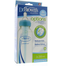 Dr Brown's Standaardfles 250 Ml Duo Blauw Options (2st)