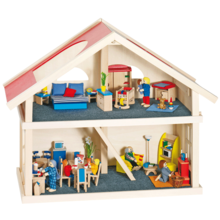 Goki Speelgoed Massief Houten Poppenhuis 2 Etages Voor Kinderen