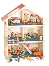 Goki Speelgoed Massief Houten Poppenhuis 3 Etages Voor Kinderen