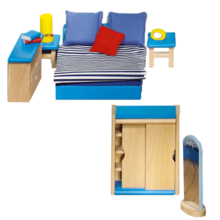 Goki Speelgoed Moderne Slaapkamer Meubeltjes Voor Een Poppenhuis