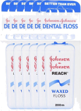 Johnson And Johnson Flosdraad Dental Reach Floss Waxed Jd502 Voordeelverpakking 6x200mtr