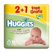 Huggies Babydoekjes Natural Care 2+1 192 St