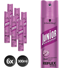 Junior Level 4   Haarspray Reflex Shine 6 Pack (6x300ml)