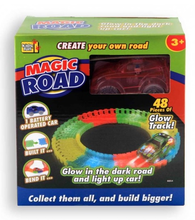 Kidsfun Kids Fun Magic Road Auto Racebaan Speelgoed   Glow In The Dark   Met Auto   48 Delig