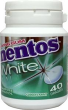 Mentos Gum Greenmint White Pot 40st