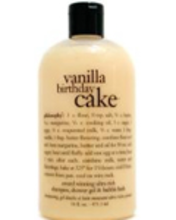 Philosophy Vanilla Birthday Cake Shampoo, Shower Gel & Bubble Bath 480 Ml